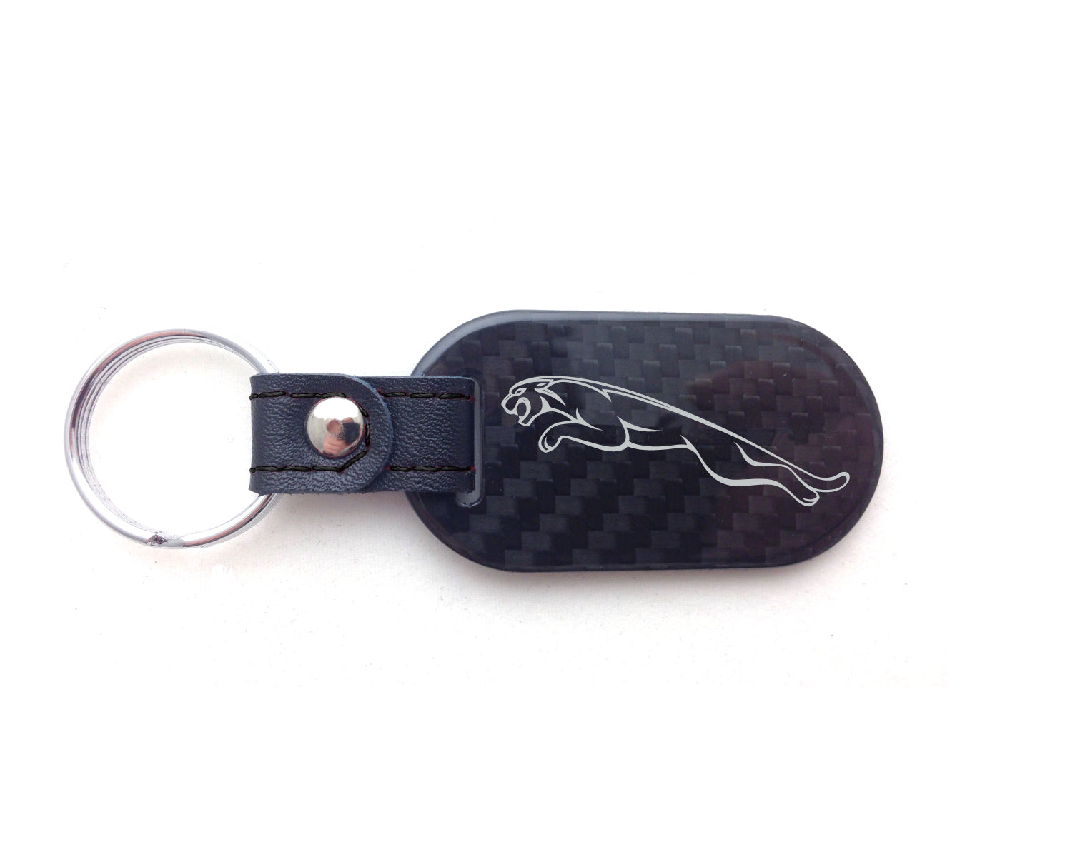 Jaguar Key Fob Silver Outline Cat