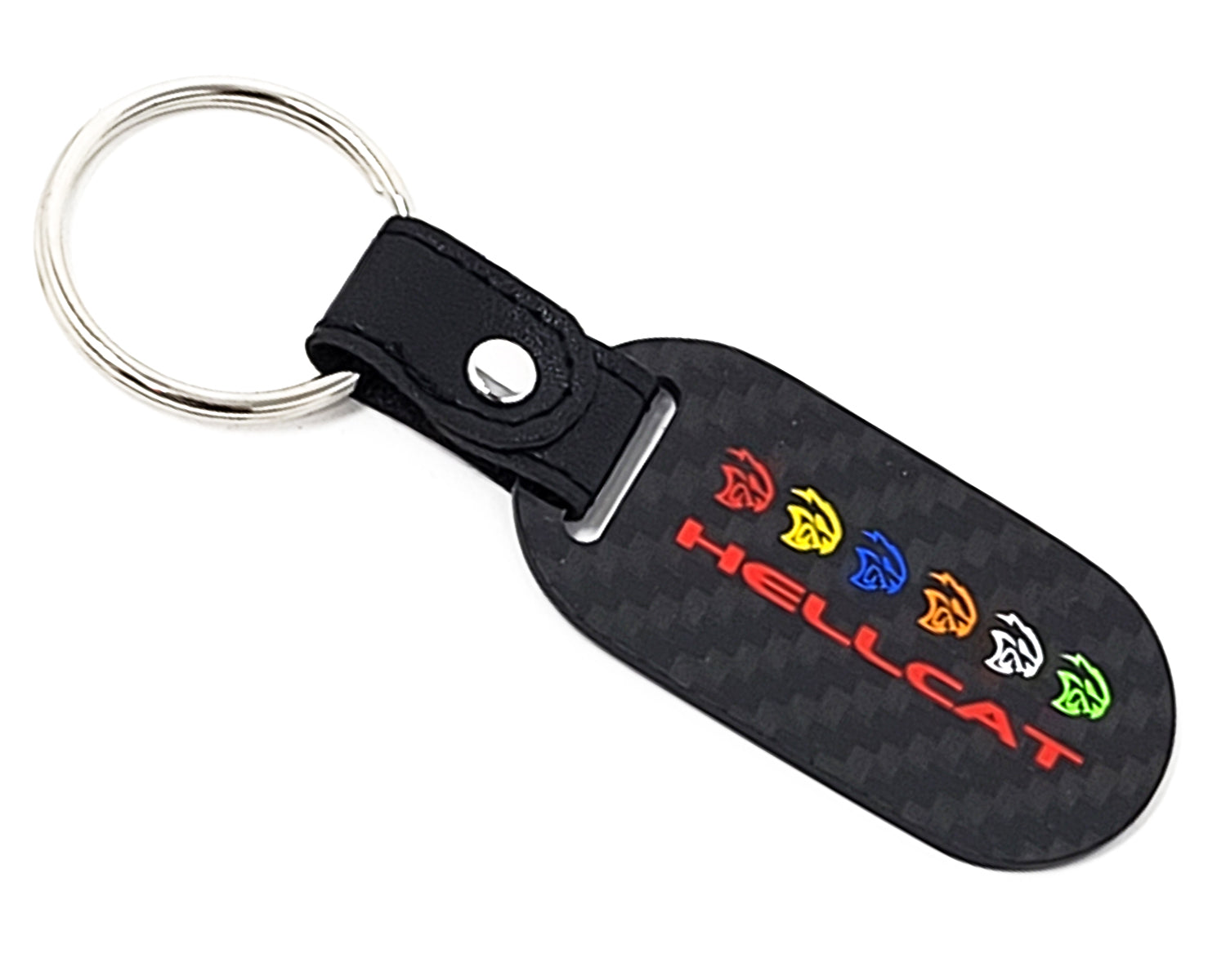 Dodge Hellcat Multicolor Key Fob Red Text