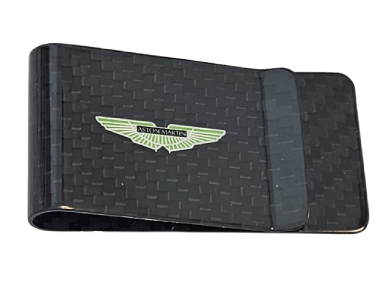 Aston Martin Green Logo 2x2 Carbon Fiber Money Clip