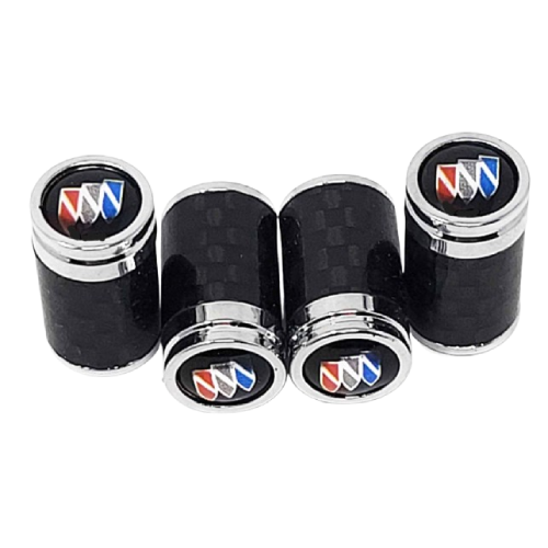 Buick Color Logo Black Background Carbon Fiber Tire Caps