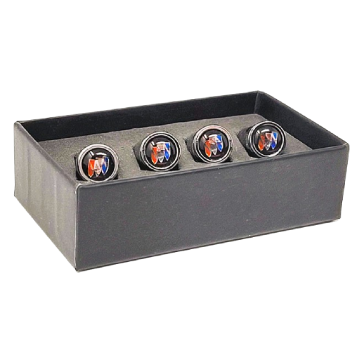 Buick Color Logo Black Background Carbon Fiber Tire Caps