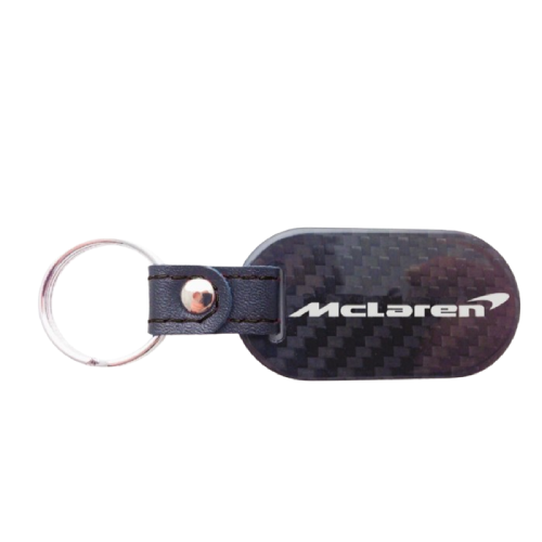 Mclaren Key Fob All Siver Text  and Swoop in Carbon Fiber