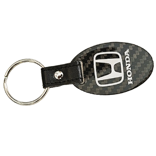 Honda Silver Text and Logo carbon Fiber Key Fob