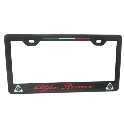 Alfa Romeo Red Text with Quad Logo Italy Stripe 2H