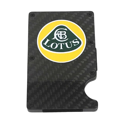 Lotus Yellow Text and  Logo Credit Card Holder w/ Money Clip