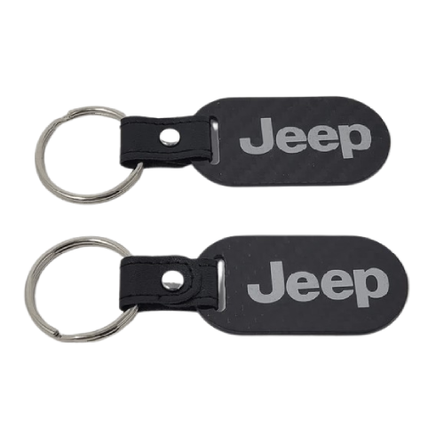 Jeep Silver Key Fob Carbon Fiber