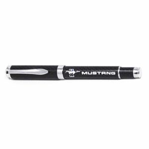 Mustang Carbon Fiber Pen White Text Color Logo Exotic Carbon Fiber