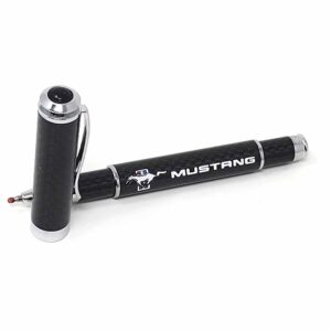 Mustang Carbon Fiber Pen White Text Color Logo Exotic Carbon Fiber
