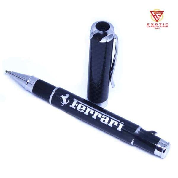 PEN005z_Ferrari_Silver_Cavallino_Carbon_FIber_Pen