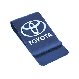 Toyota Money Clip Silver Text and Logo Exotic Carbon Fiber