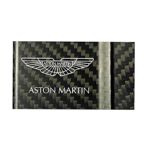 Aston Martin Money Clip Silver Logo Exotic Carbon Fiber