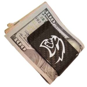 Dodge Hellcat Money Clip White Logo Exotic Carbon Fiber