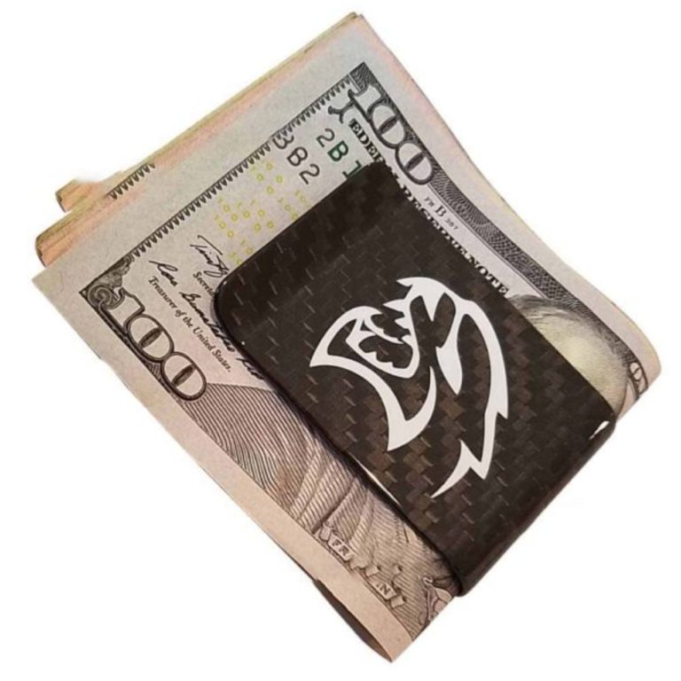 Dodge Hellcat Money Clip White Logo Exotic Carbon Fiber