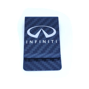 Infiniti Money Clip Silver Text and Logo Exotic Carbon Fiber