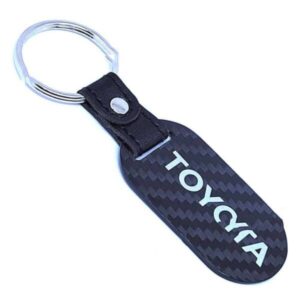 Toyota Key Fob Silver Logo Oblong Exotic Carbon Fiber