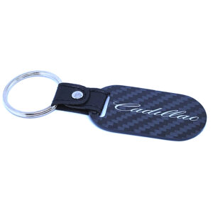 Cadillac Key Fob Color Logo Silver Text Exotic Carbon Fiber