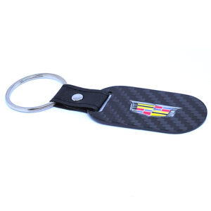 Cadillac Key Fob Color Logo Silver Text Exotic Carbon Fiber