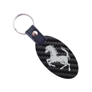 Ferrari Cavallino Key Fob Silver Logo Exotic Carbon Fiber