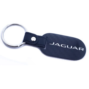 Jaguar Key Fob Silver Outline Cat Exotic Carbon Fiber