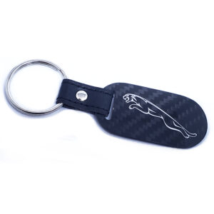 Jaguar Key Fob Silver Outline Cat Exotic Carbon Fiber