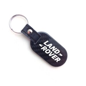 Land Rover Key Fob Silver Text Exotic Carbon Fiber