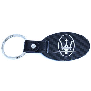Maserati Silver Logo Key Fob Exotic Carbon Fiber