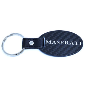 Maserati Silver Logo Key Fob Exotic Carbon Fiber