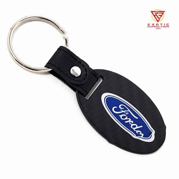 Ford keychain on a leather strap.