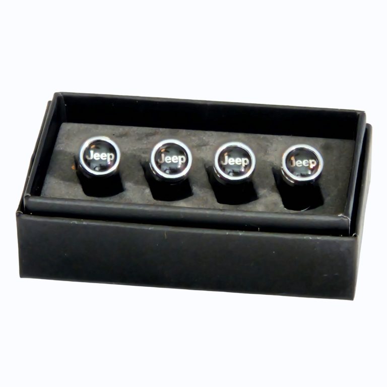 Jeep Tire Valve Caps Silver Text Exotic Carbon Fiber