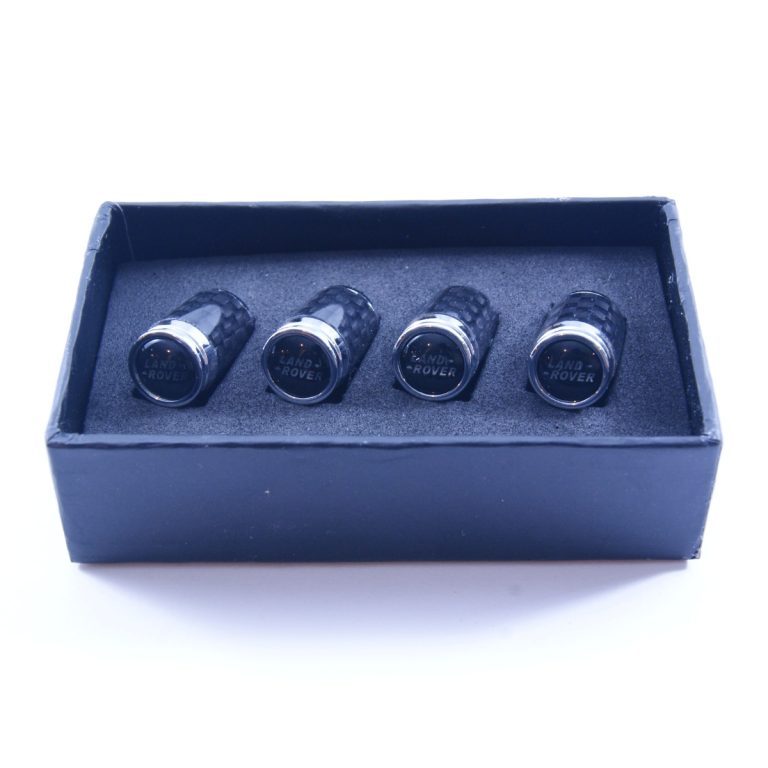 Land Rover Valve Caps Black Background Exotic Carbon Fiber