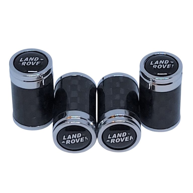 Land Rover Valve Caps Black Background Exotic Carbon Fiber