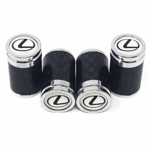 Lexus Tire Valve Caps White Background Exotic Carbon Fiber