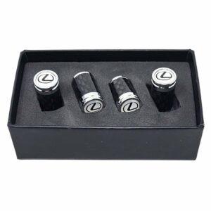 Lexus Tire Valve Caps White Background Exotic Carbon Fiber