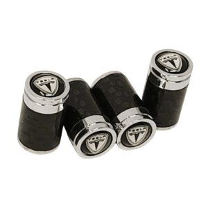 Tesla Shield Tire Valve Caps Exotic Carbon Fiber
