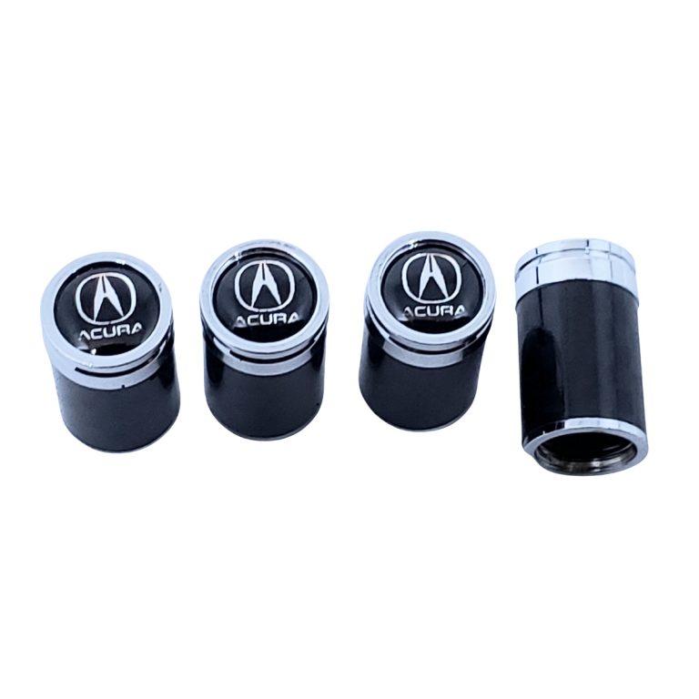 Acura Tire Valve Caps Silver Logo Exotic Carbon Fiber
