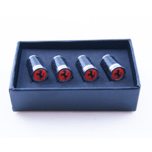 Ferrari Cavallino Valve Caps Red Background Exotic Carbon Fiber