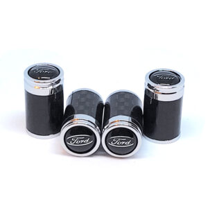 Ford Tire Valve Caps Black Background Exotic Carbon Fiber