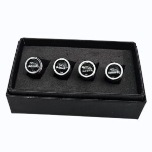 Jaguar Valve Caps Black Background Exotic Carbon Fiber