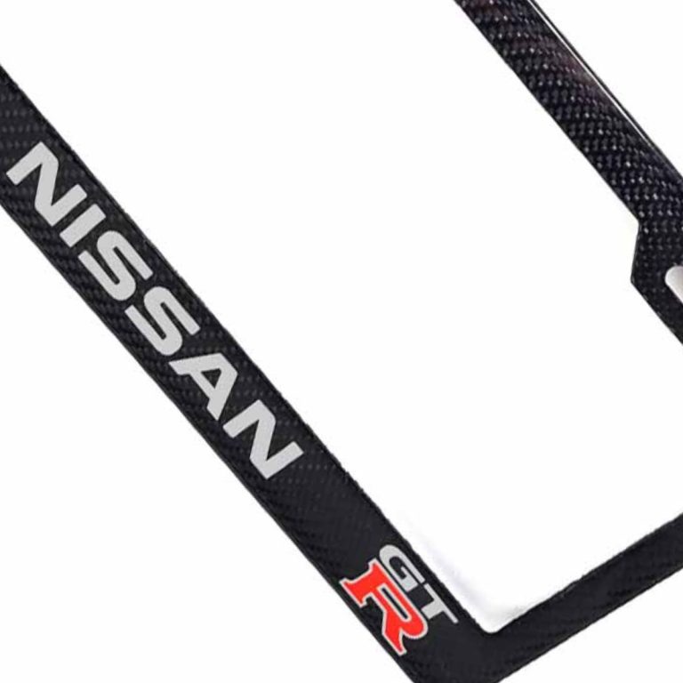 Nissan GTR Frame Silver Text and Logos Exotic Carbon Fiber