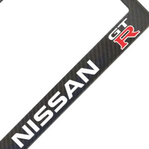 Nissan GTR Frame White and Red Logos Exotic Carbon Fiber