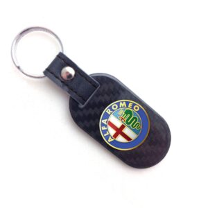 Alfa Romeo Key Fob Color Logo Oblong Exotic Carbon Fiber