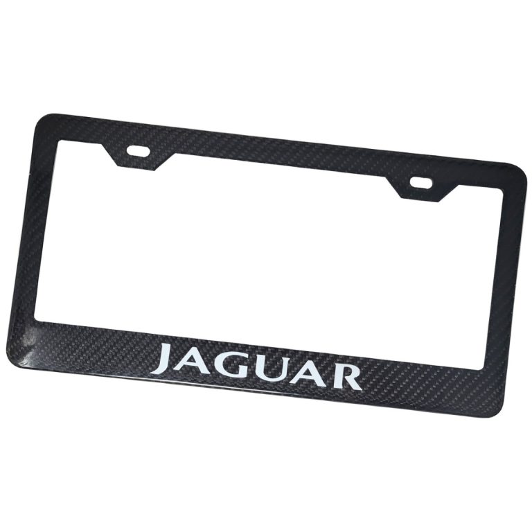Jaguar License Frame White Text Only Exotic Carbon Fiber