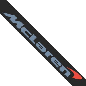 McLaren License Frame Red Swoosh Gray Text Exotic Carbon Fiber
