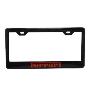 Ferrari License Frame Red Text Only Exotic Carbon Fiber