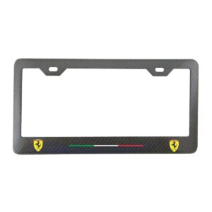 Ferrari License Frame Shields Only Italian Stripe Exotic Carbon Fiber