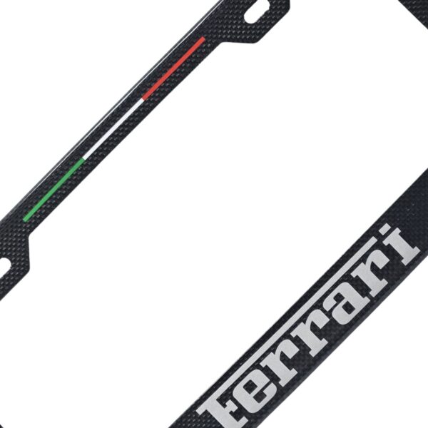 Ferrari License Frame Silver Text Only Italian Stripe - Exotic
