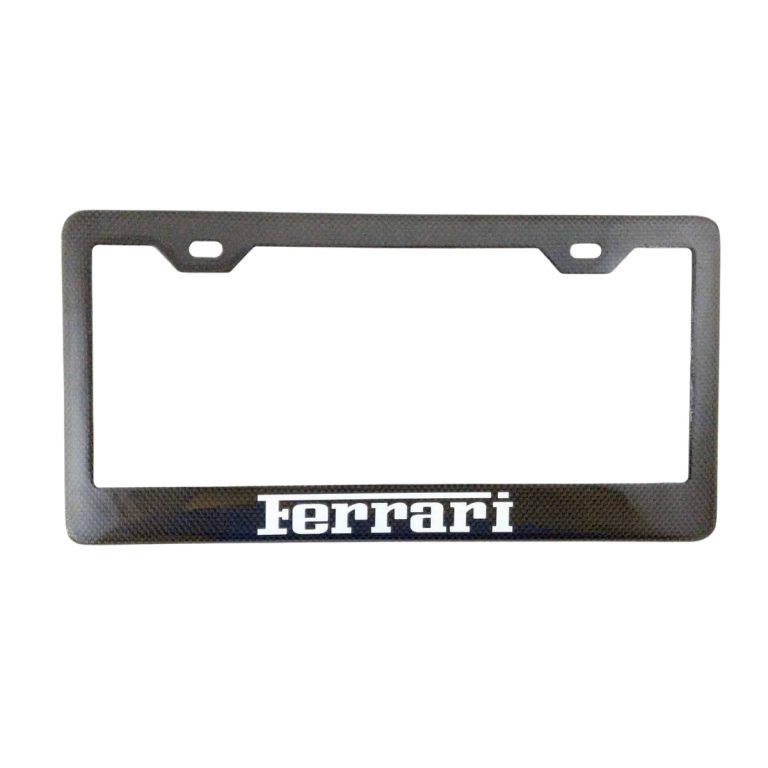 Ferrari License Frame White Text Only Exotic Carbon Fiber
