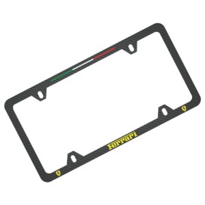 Ferrari Yellow License Frame 4H Scuderia Shields Exotic Carbon Fiber