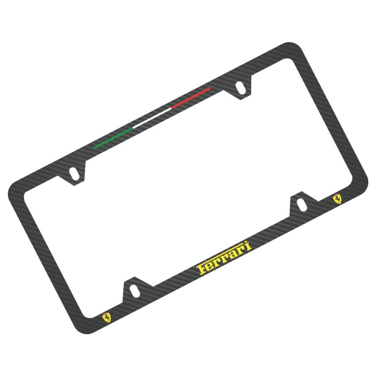 Ferrari Yellow License Frame 4H Scuderia Shields Exotic Carbon Fiber