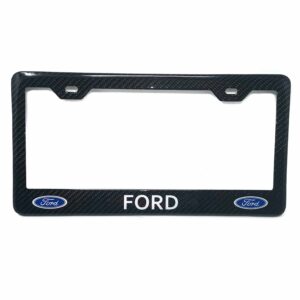 Ford License Frame Gray Text Color Logos Exotic Carbon Fiber